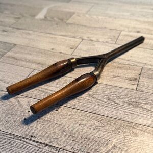 Vintage Wooden-Handled Hair Fork / Styling Tool in Brown